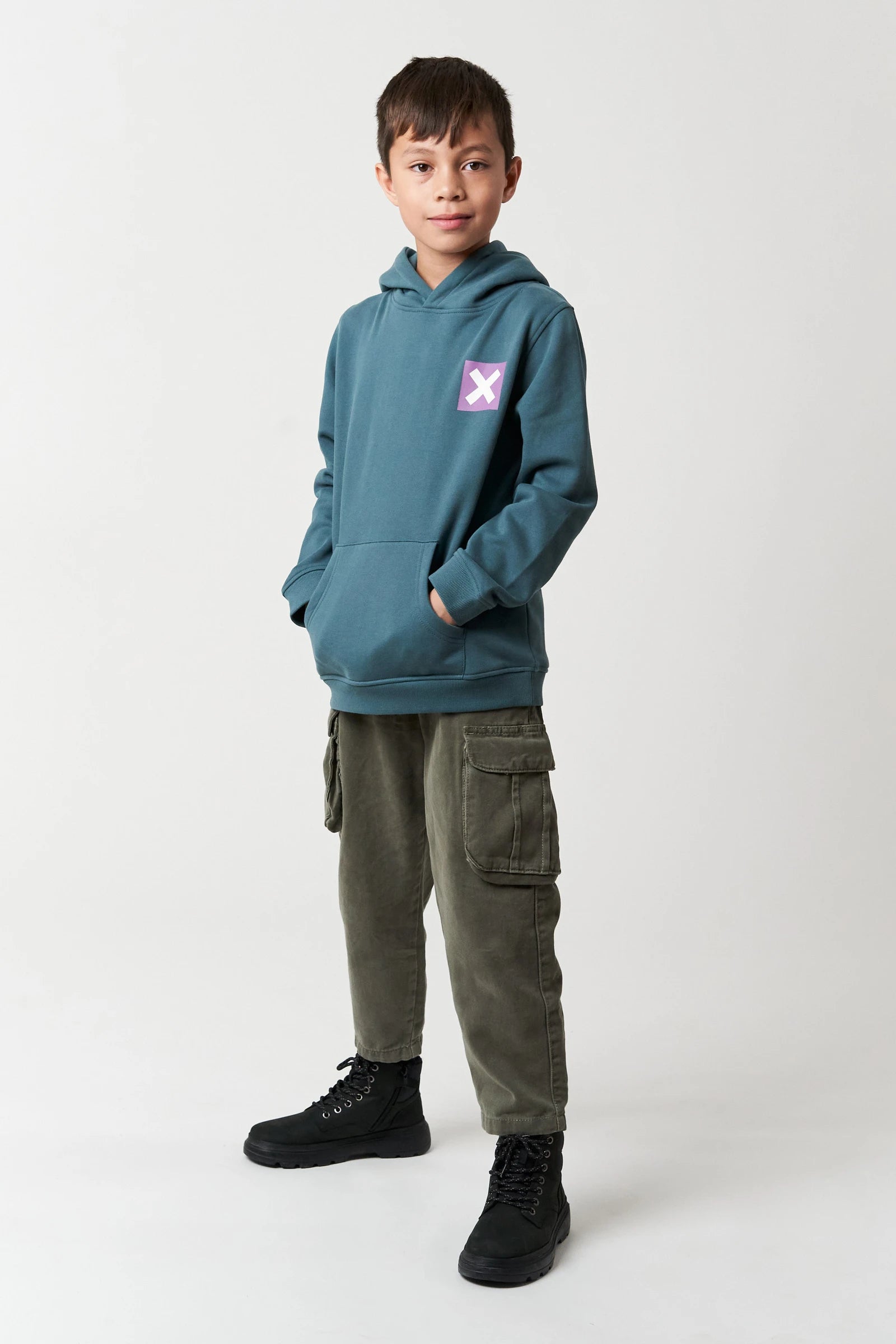 SUDADERA CON CAPUCHA KIDS NATURE AMAZON GREEN thumbnail