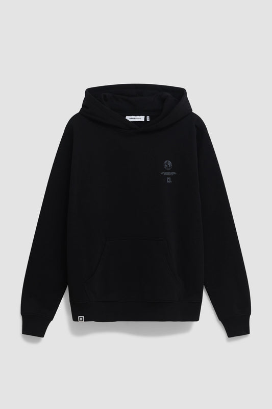 SUDADERA CON CAPUCHA GLOBAL NEGRA