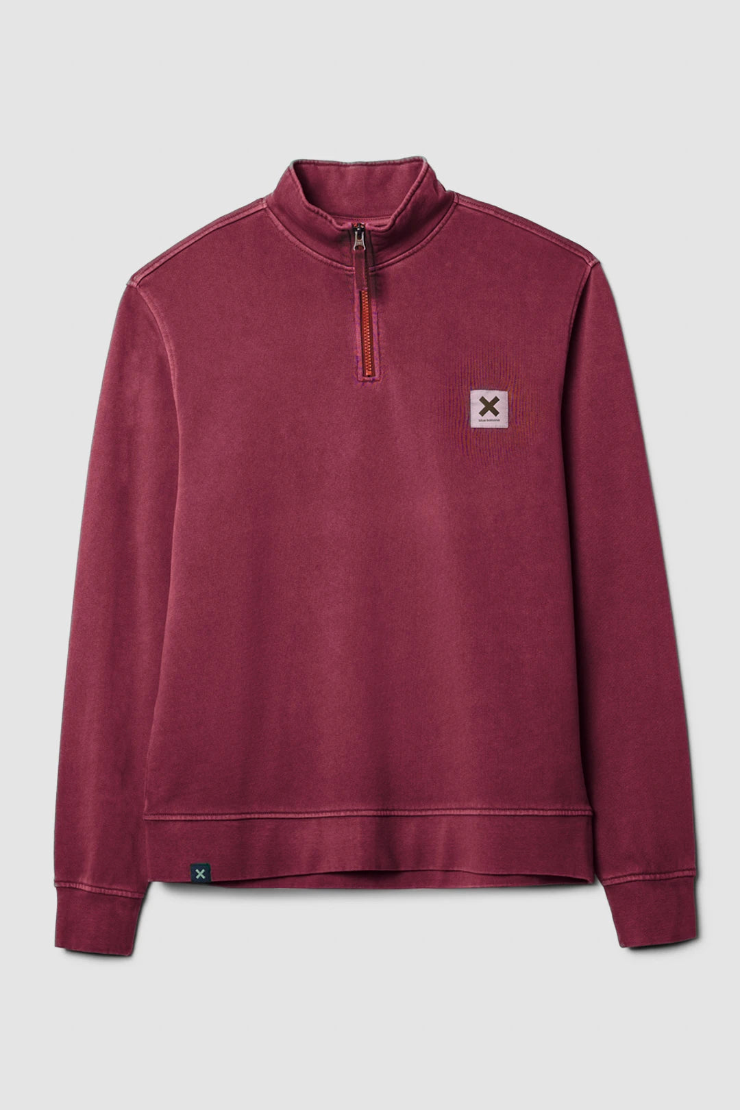 SUDADERA HALF ZIP ICONIC BURGUNDY
