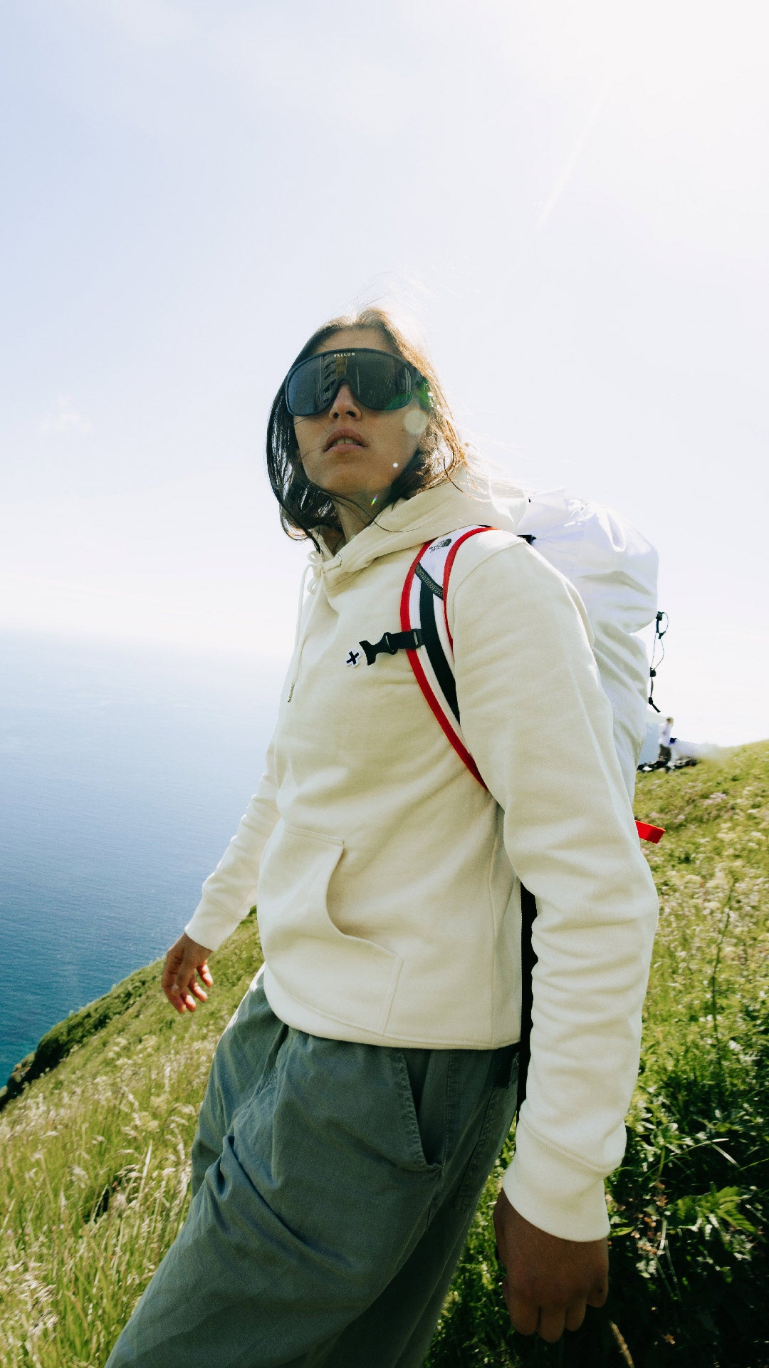 LIGHT GREY MELANGE PATCH HOODIE