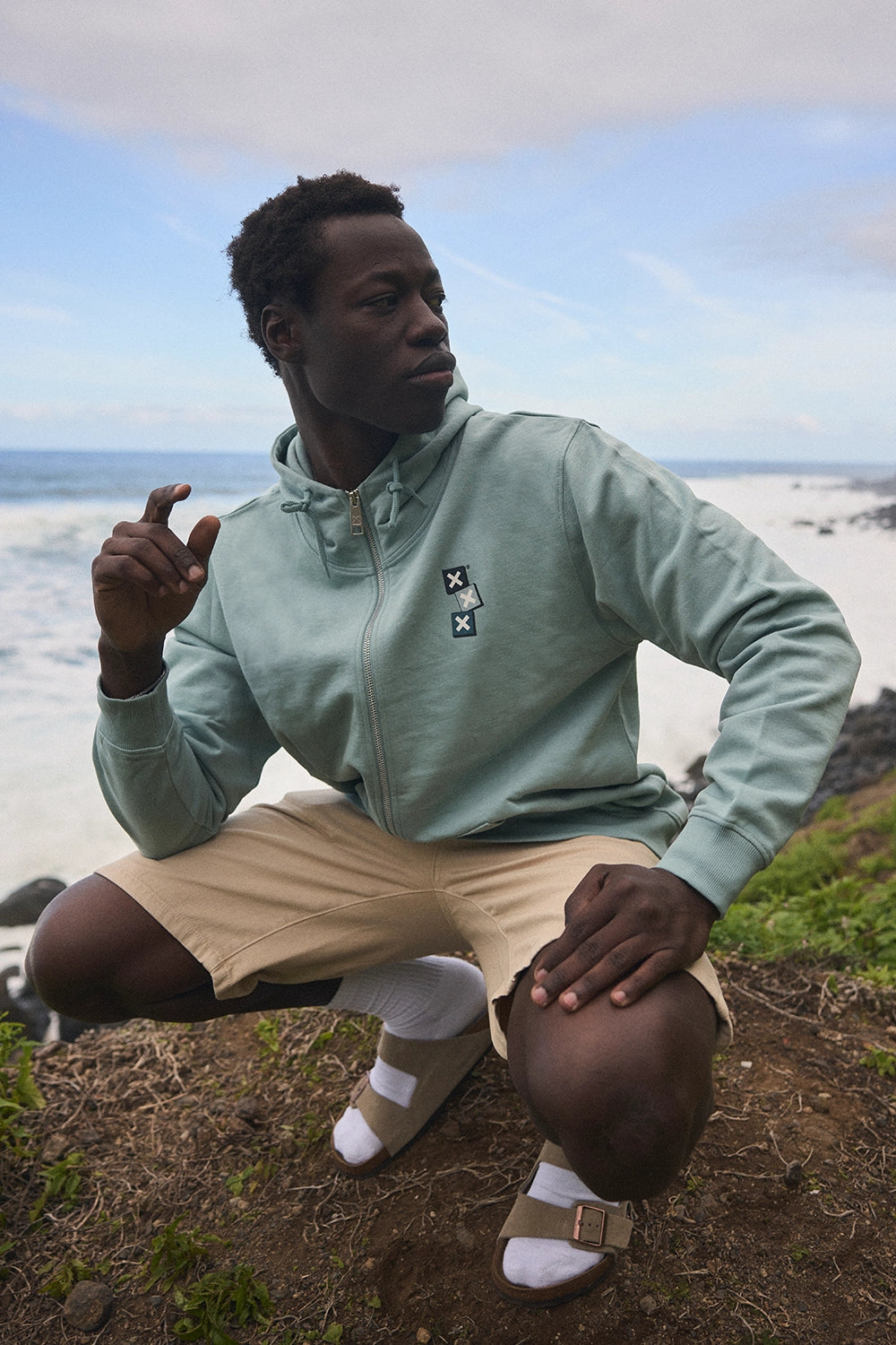 SUDADERA CON CAPUCHA FULL ZIP GOODS MIST