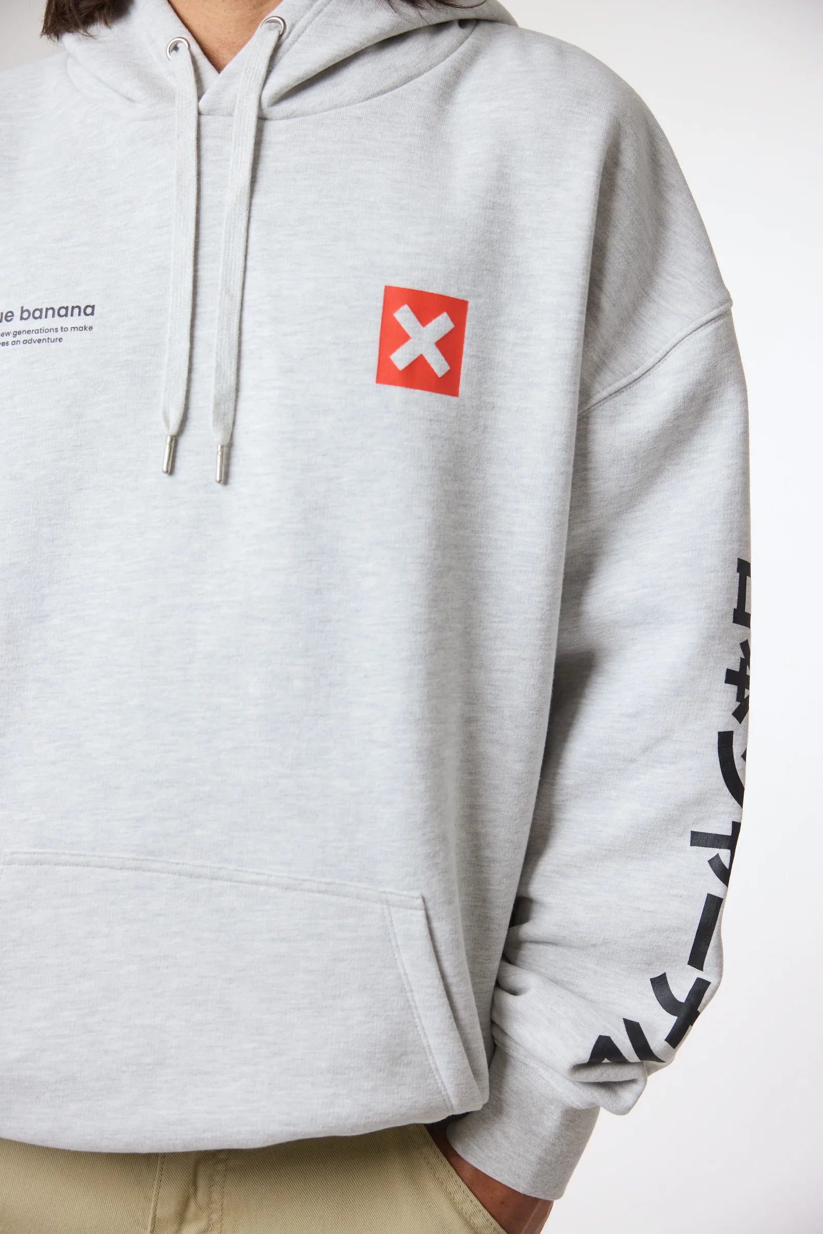 LIGHT GREY MELANGE JOURNAL HOODIE