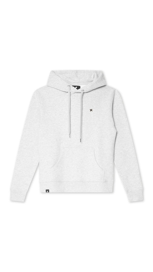 LIGHT GREY MELANGE PATCH HOODIE