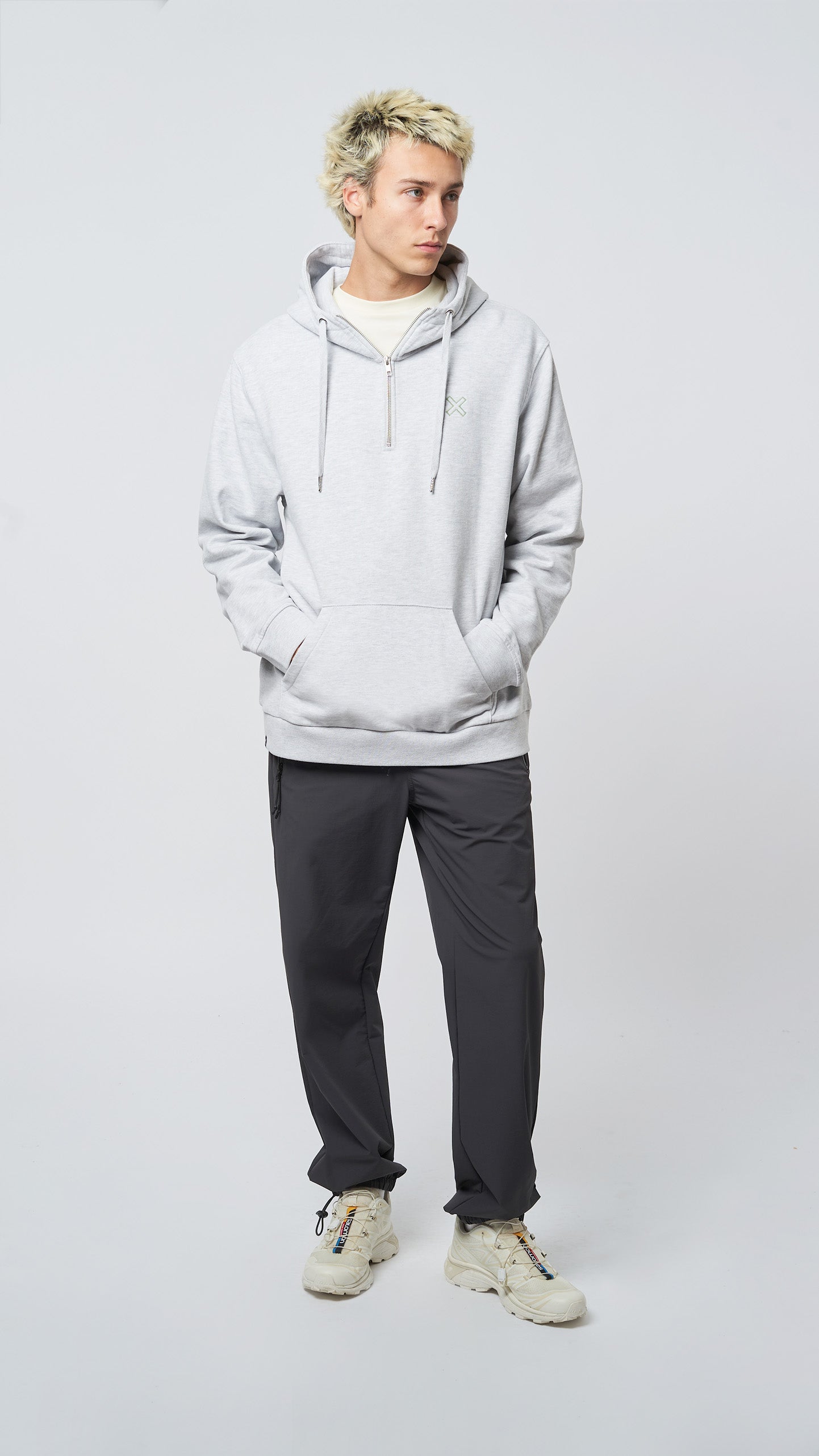 HALF ZIP HOODIE REEF LIGHT GREY MELANGE thumbnail