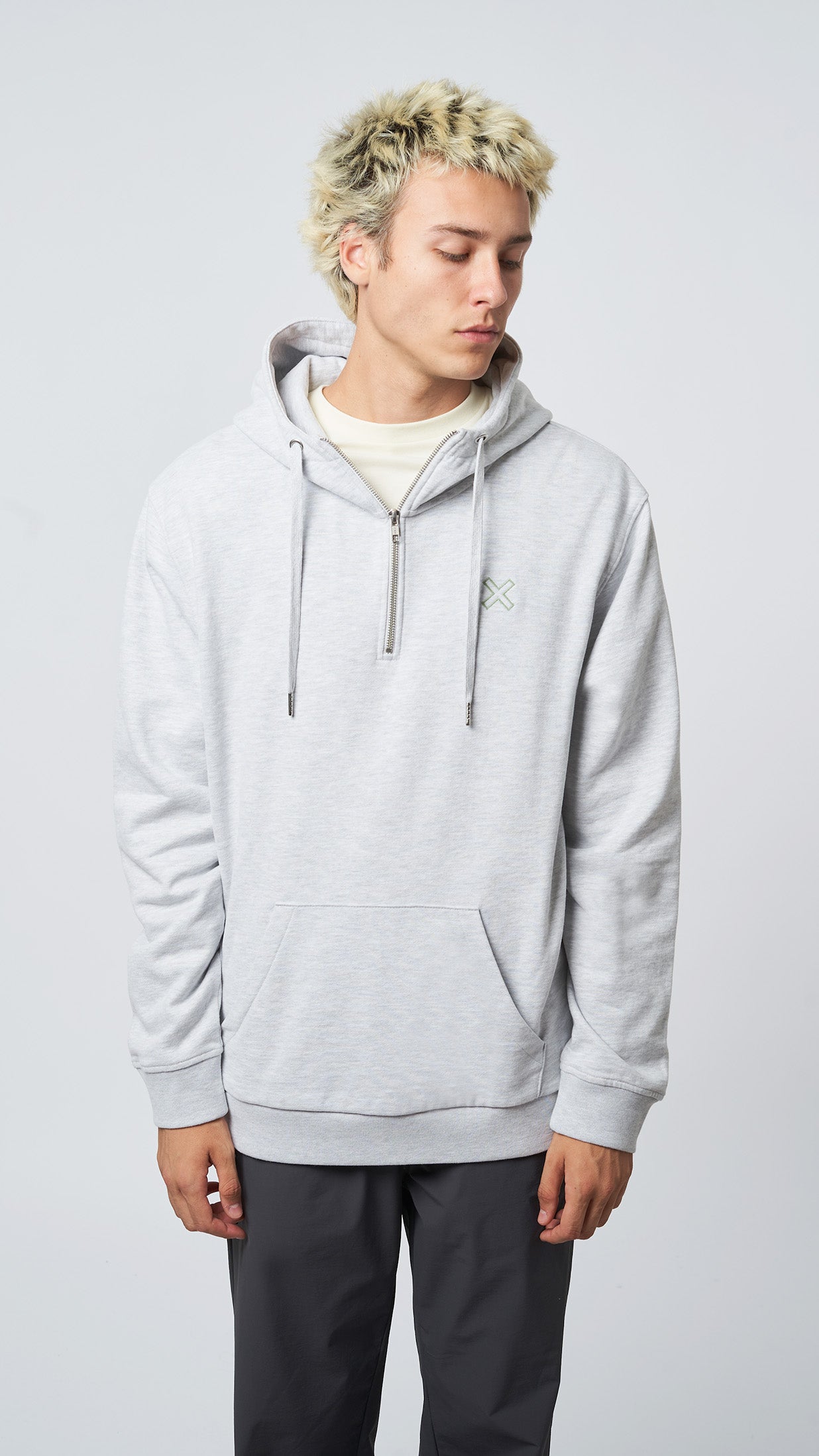 HALF ZIP HOODIE REEF LIGHT GREY MELANGE thumbnail