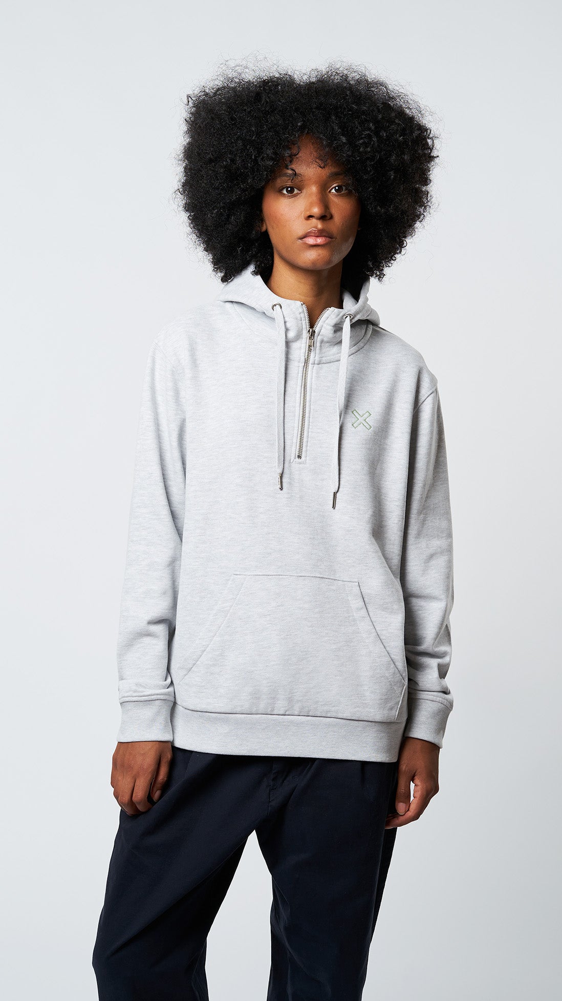 HALF ZIP HOODIE REEF LIGHT GREY MELANGE thumbnail