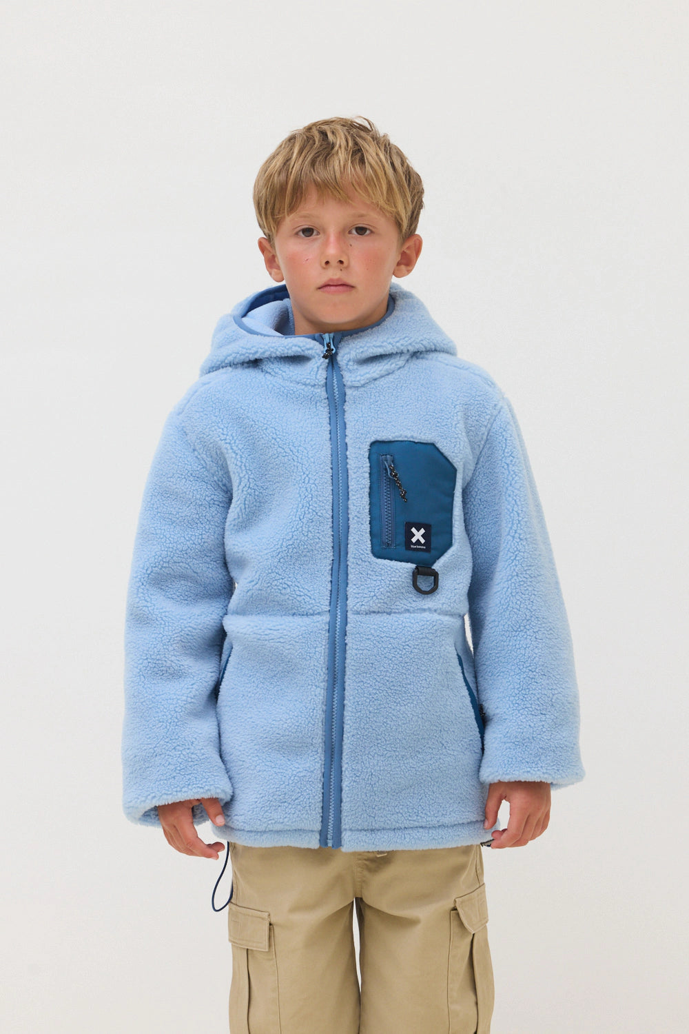 SUDADERA CON CAPUCHA POLAR KIDS BARRY LIGHT BLUE