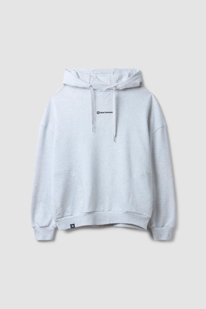 SUDADERA CON CAPUCHA CLEAN LIGHT GREY MELANGE