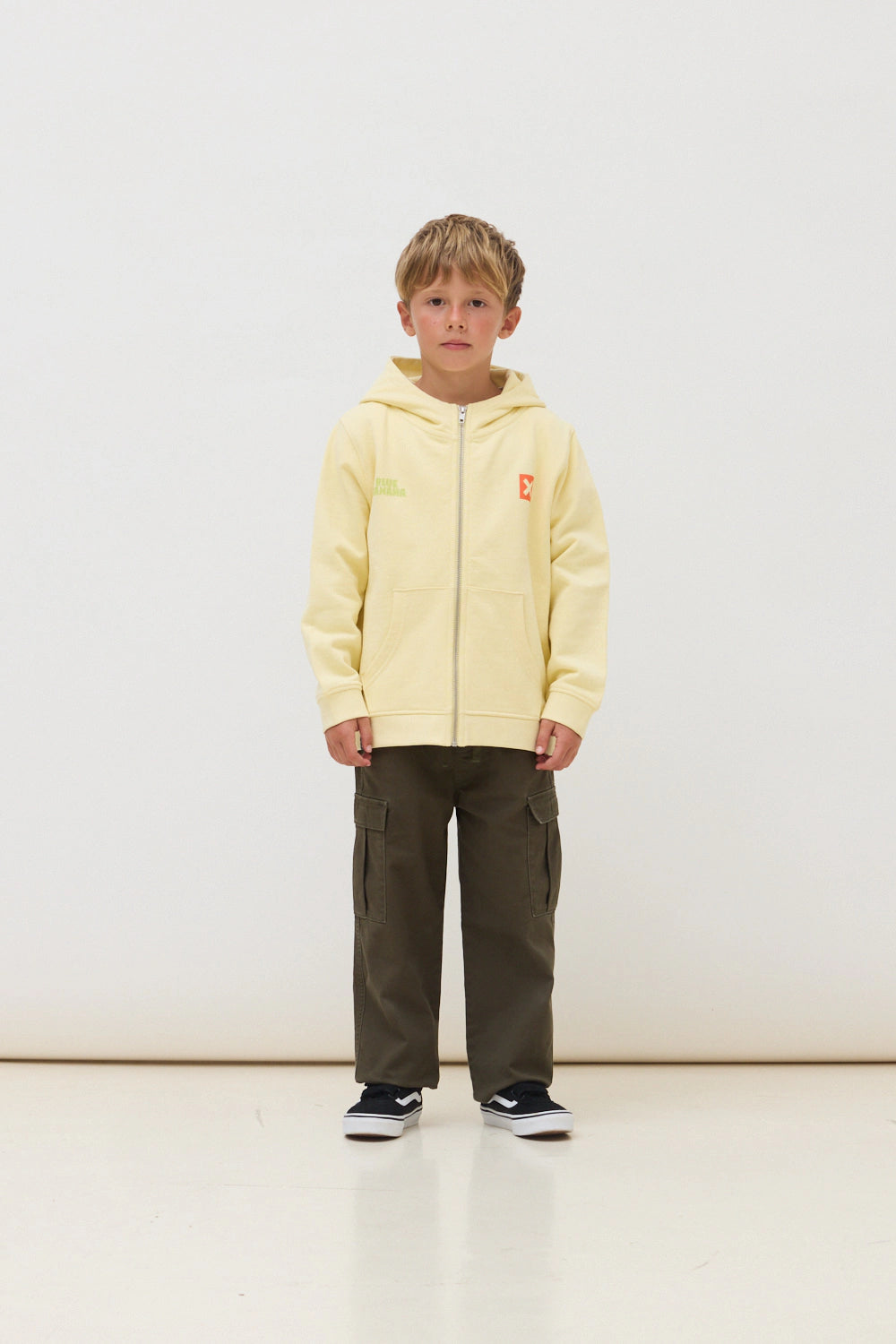 SUDADERA CON CAPUCHA FULL ZIP KIDS TRAIL LIGHT YELLOW