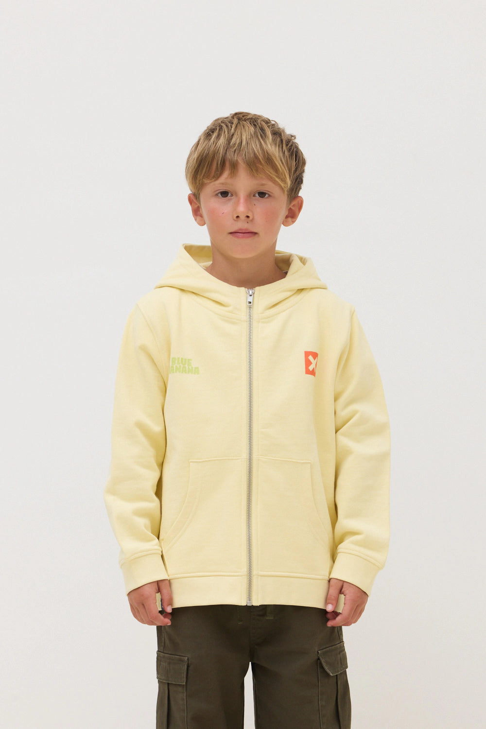 SUDADERA CON CAPUCHA FULL ZIP KIDS TRAIL LIGHT YELLOW