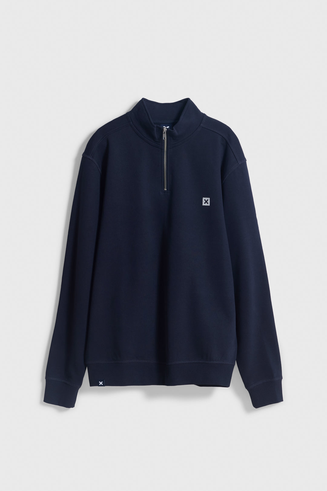 SUDADERA HALF ZIP LOGO AZUL MARINO