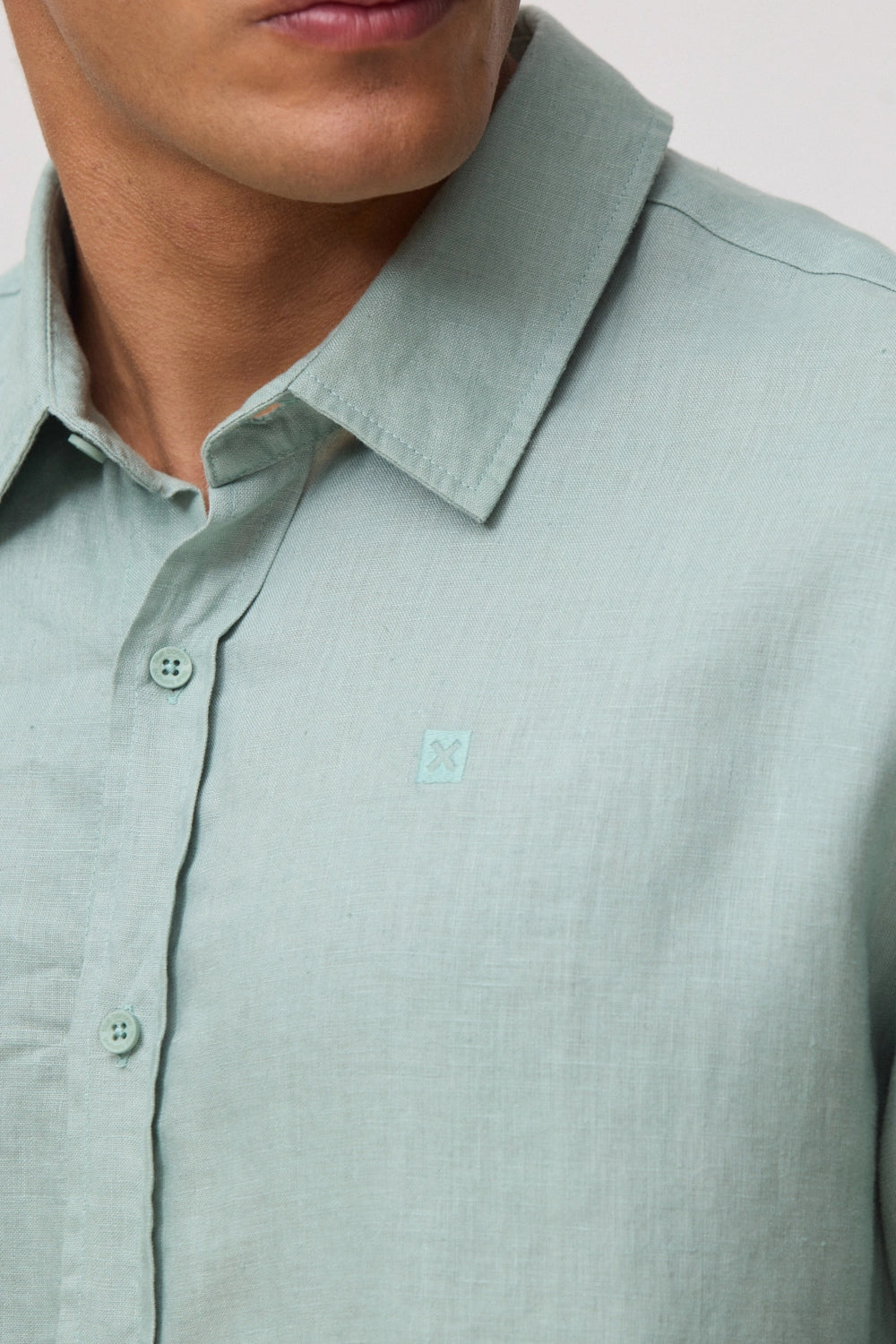 CAMISA DE LINO CORE SAGE