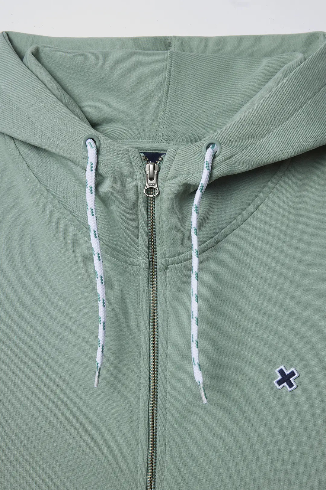 SUDADERA CON CAPUCHA FULL ZIP PATCH MENTA