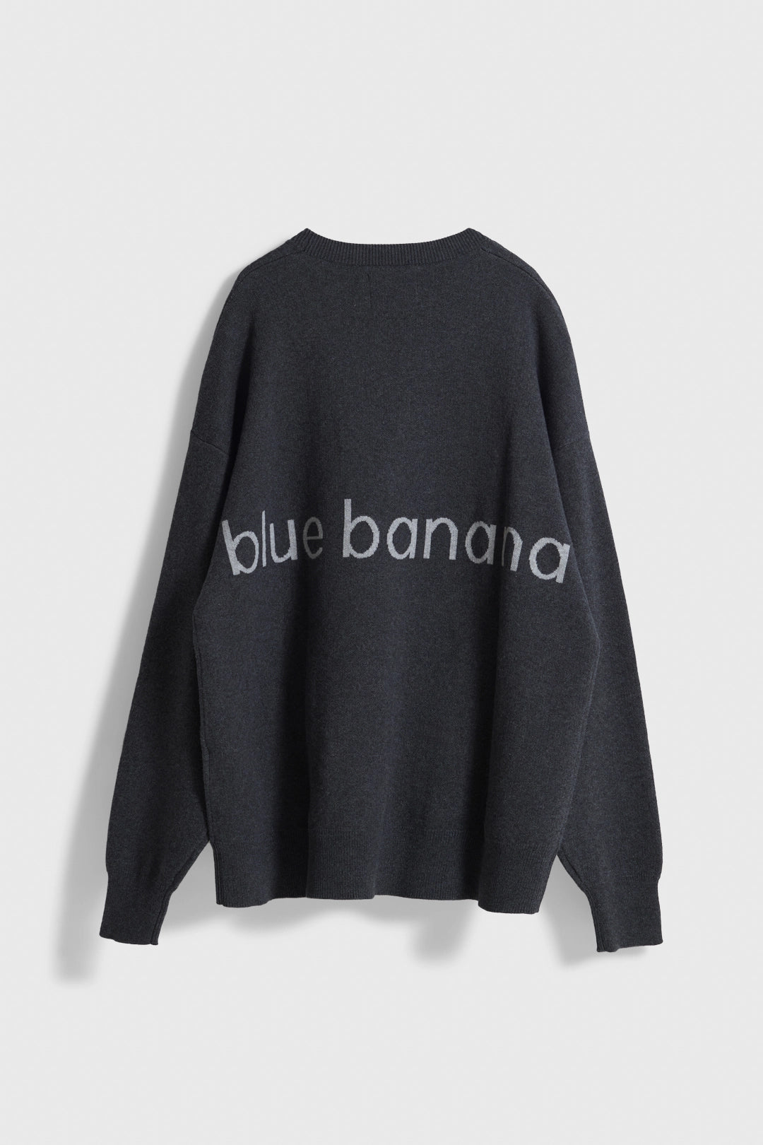 DARK GREY MELANGE NAME CARDIGAN