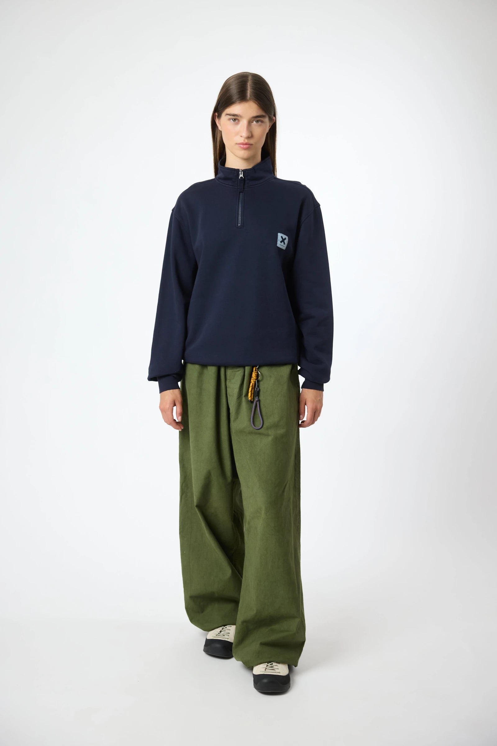 SUDADERA HALF ZIP ICONIC AZUL MARINO thumbnail