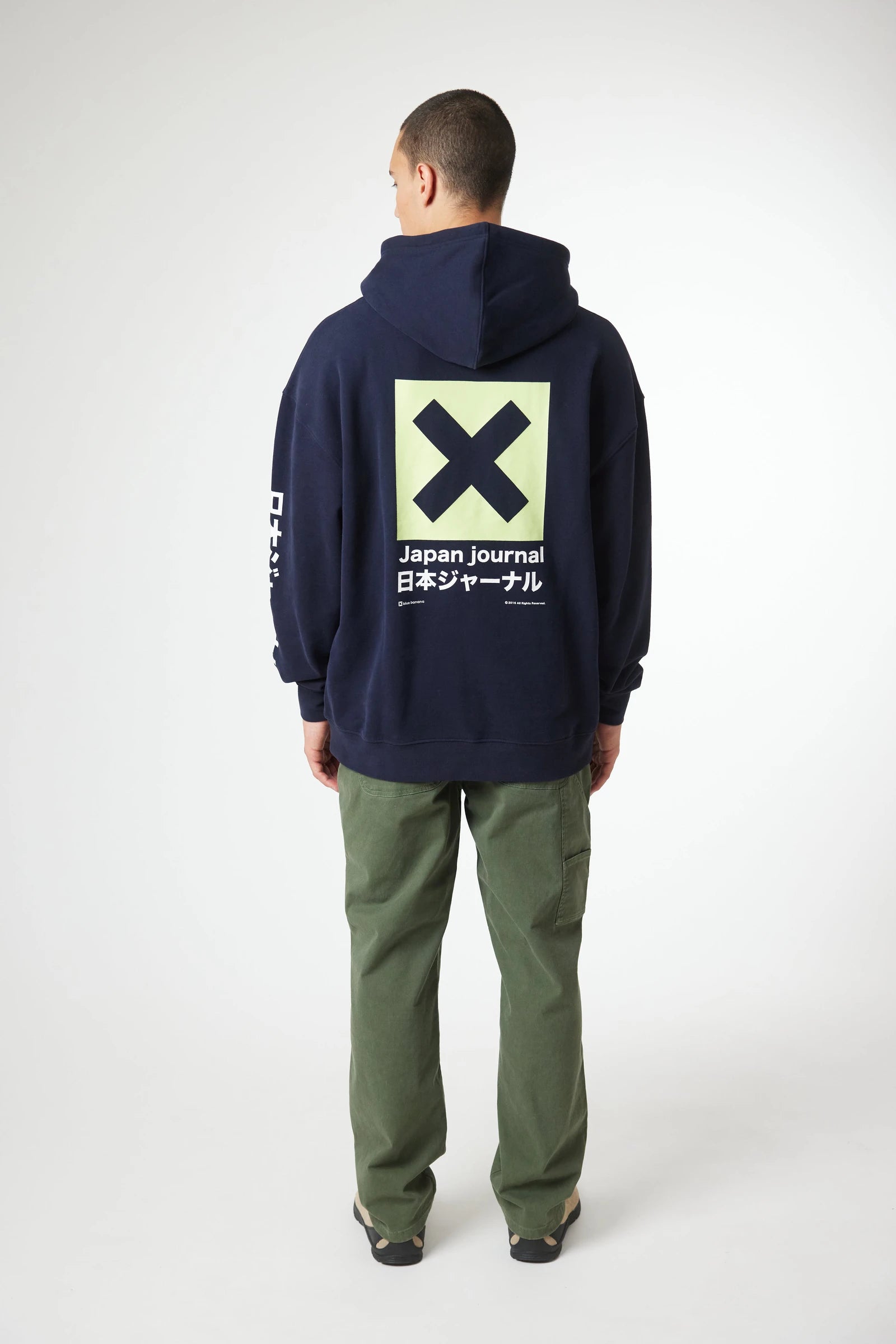 SUDADERA CON CAPUCHA JOURNAL AZUL MARINO thumbnail