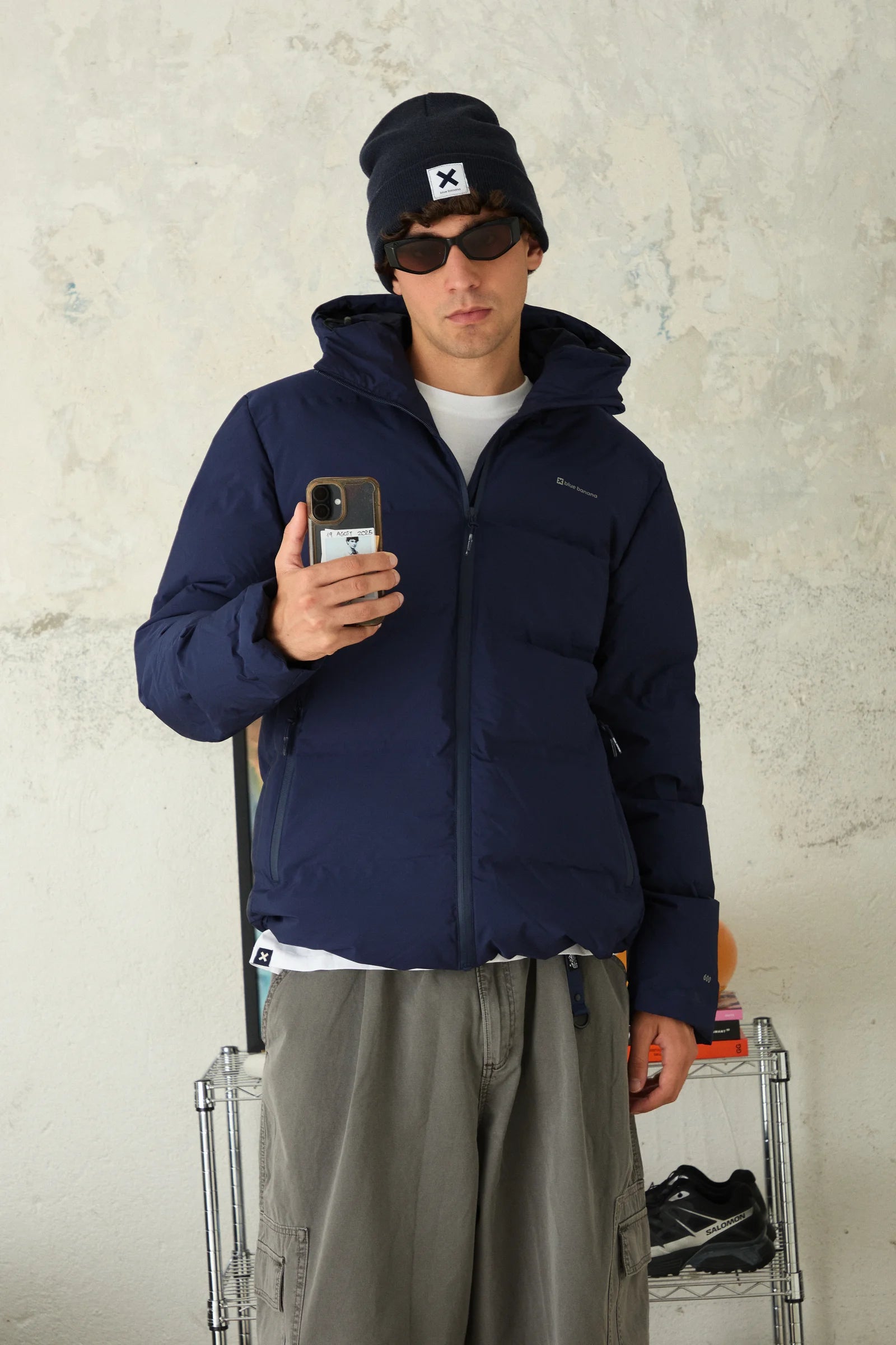 PACK PUFFER PARKA NEST AZUL MARINO + JERSEY DE PUNTO SHELTER AZUL MARINO