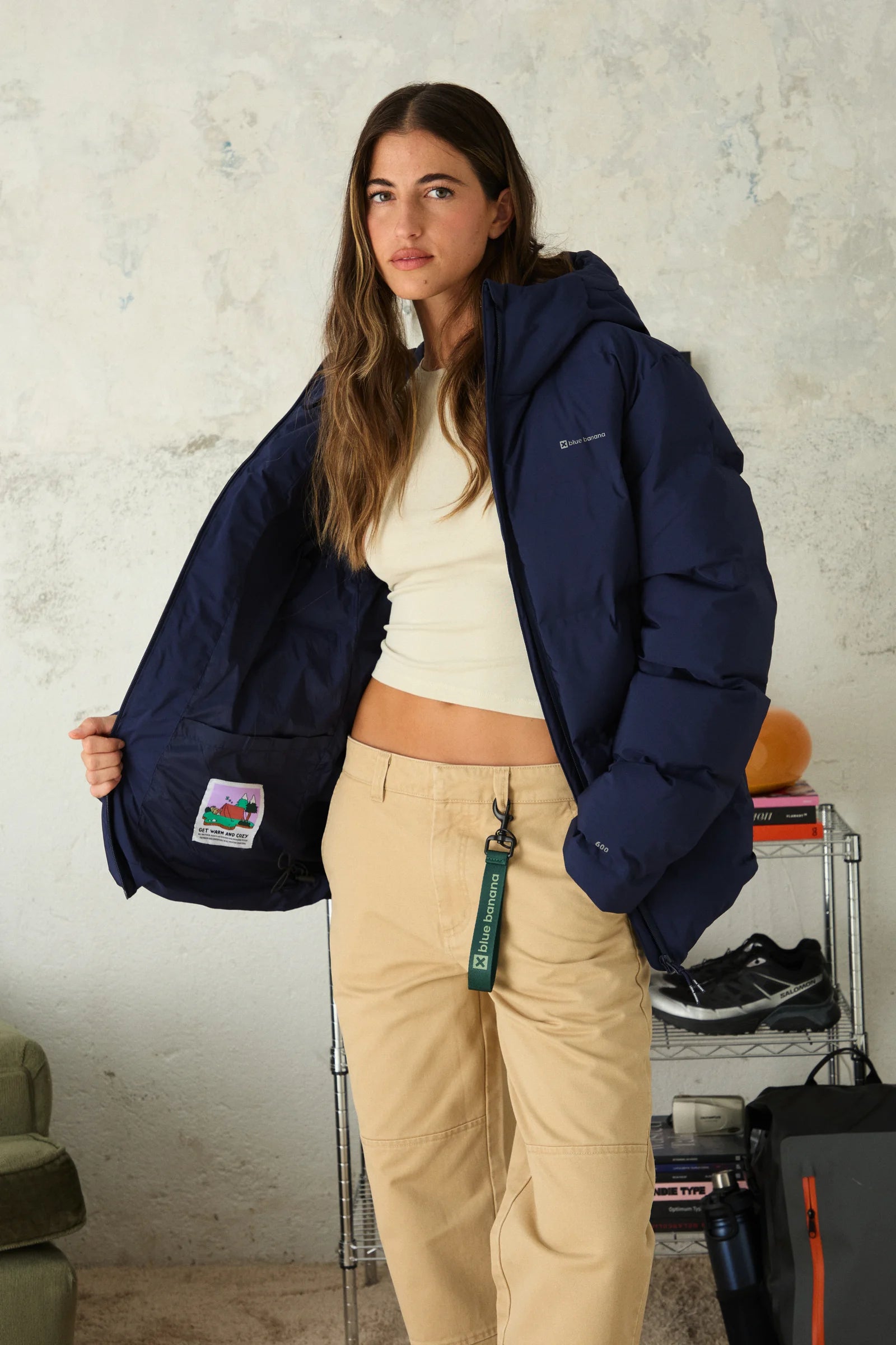 PACK PUFFER PARKA NEST AZUL MARINO + JERSEY DE PUNTO SHELTER AZUL MARINO