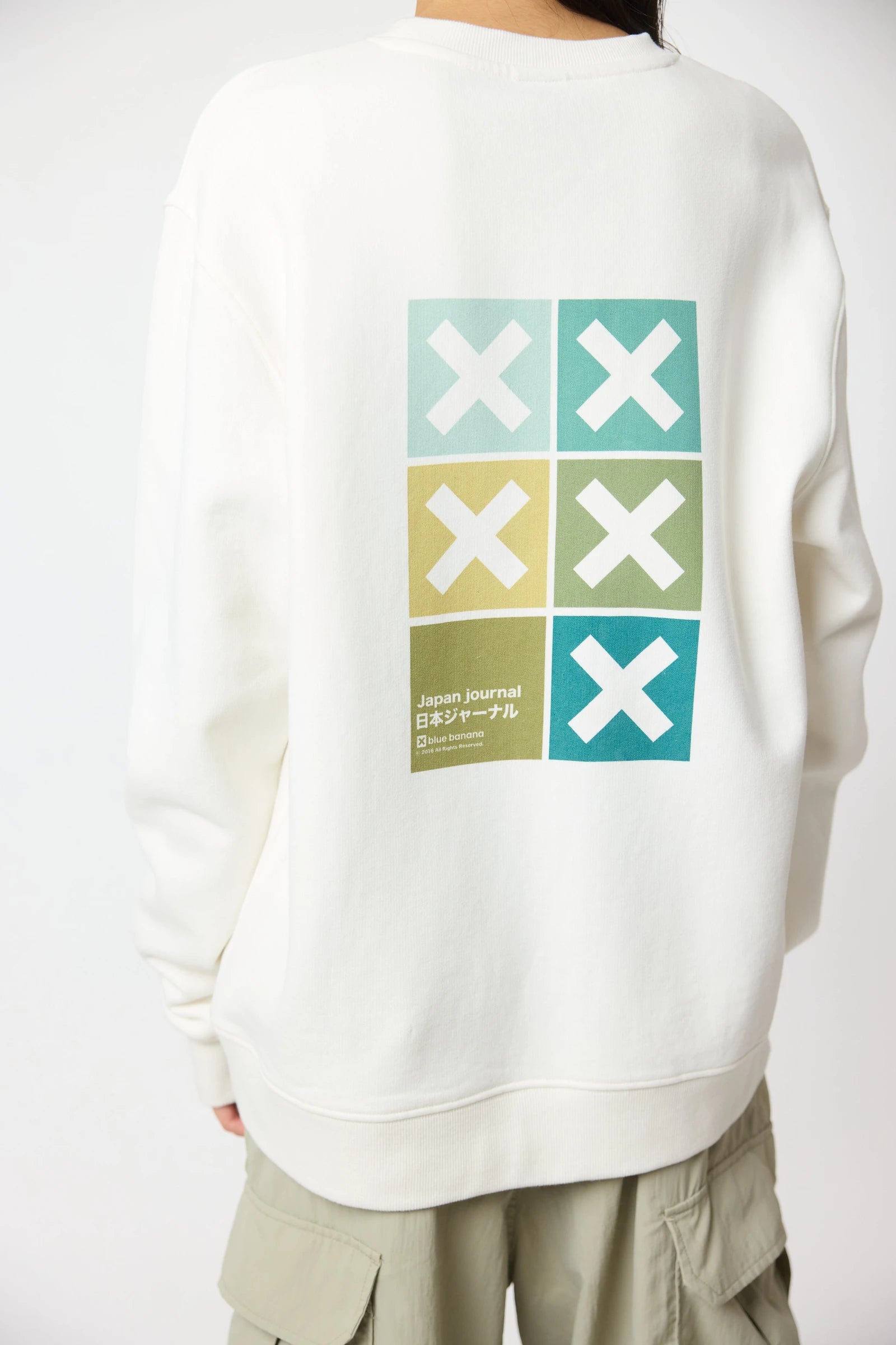 SUDADERA SQUARE BLANCO ROTO