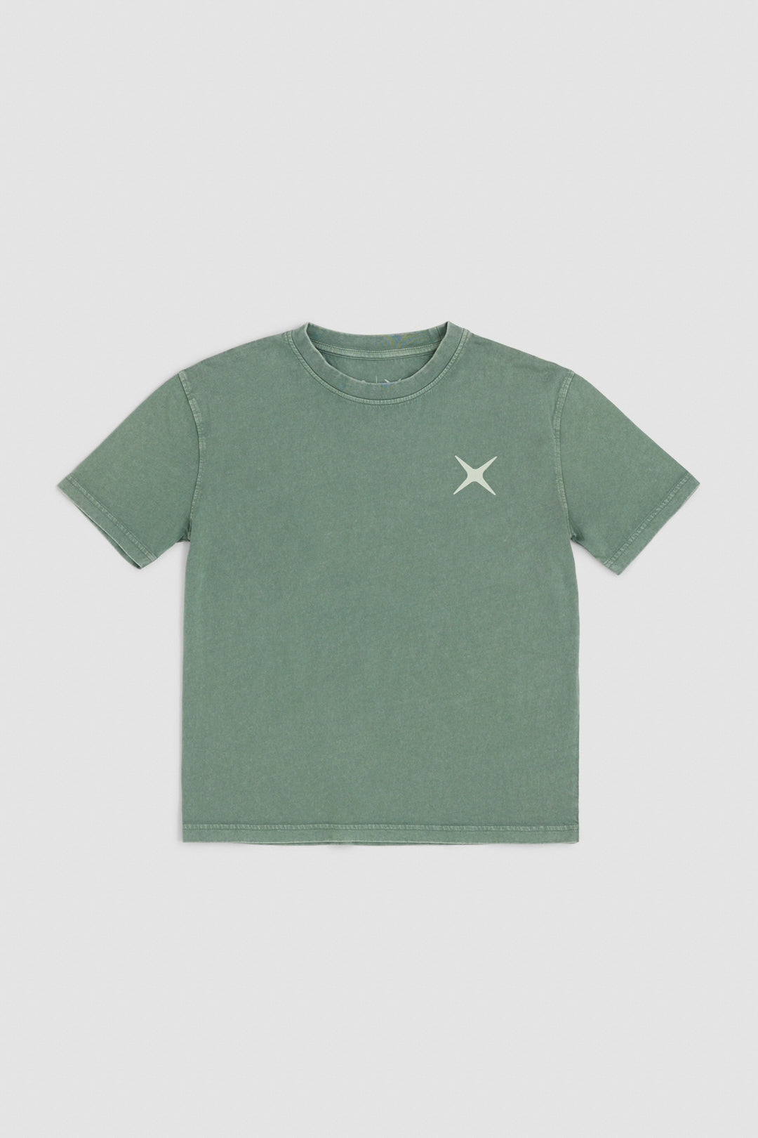 OLIVE GREEN WASHED CROSS WOMAN TEE