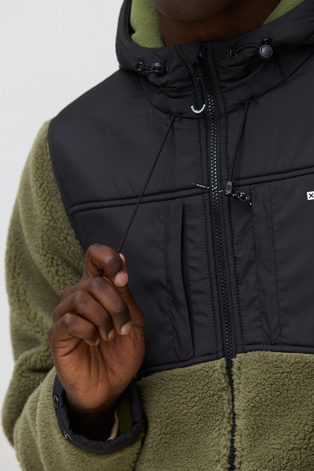 OLIVE GREEN SHERPA POLAR HOODIE