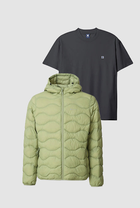 PACK PUFFER BLIZZARD PISTACHO + CAMISETA PATCH ANTRACITA