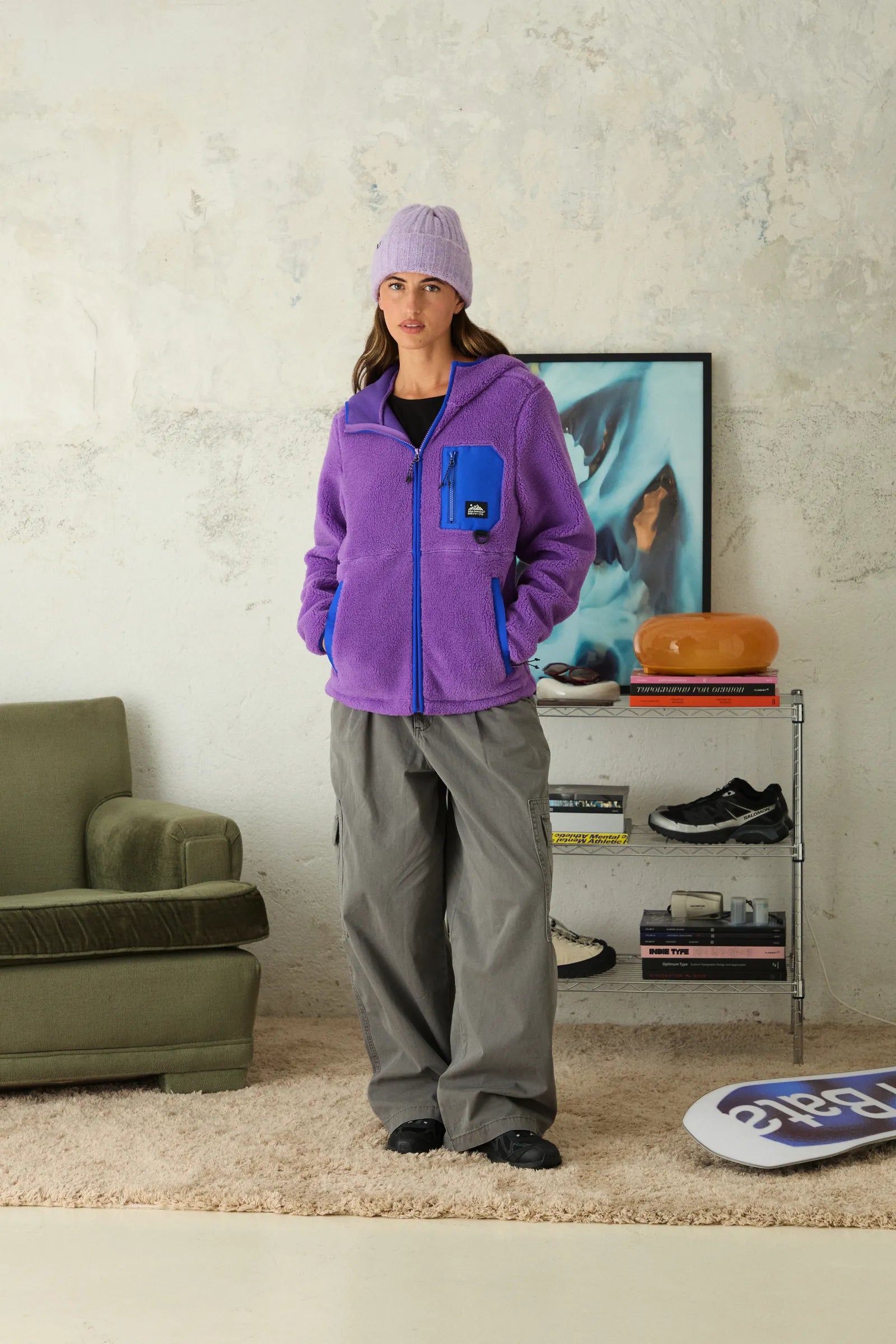 SUDADERA CON CAPUCHA POLAR CAVE MORADA thumbnail