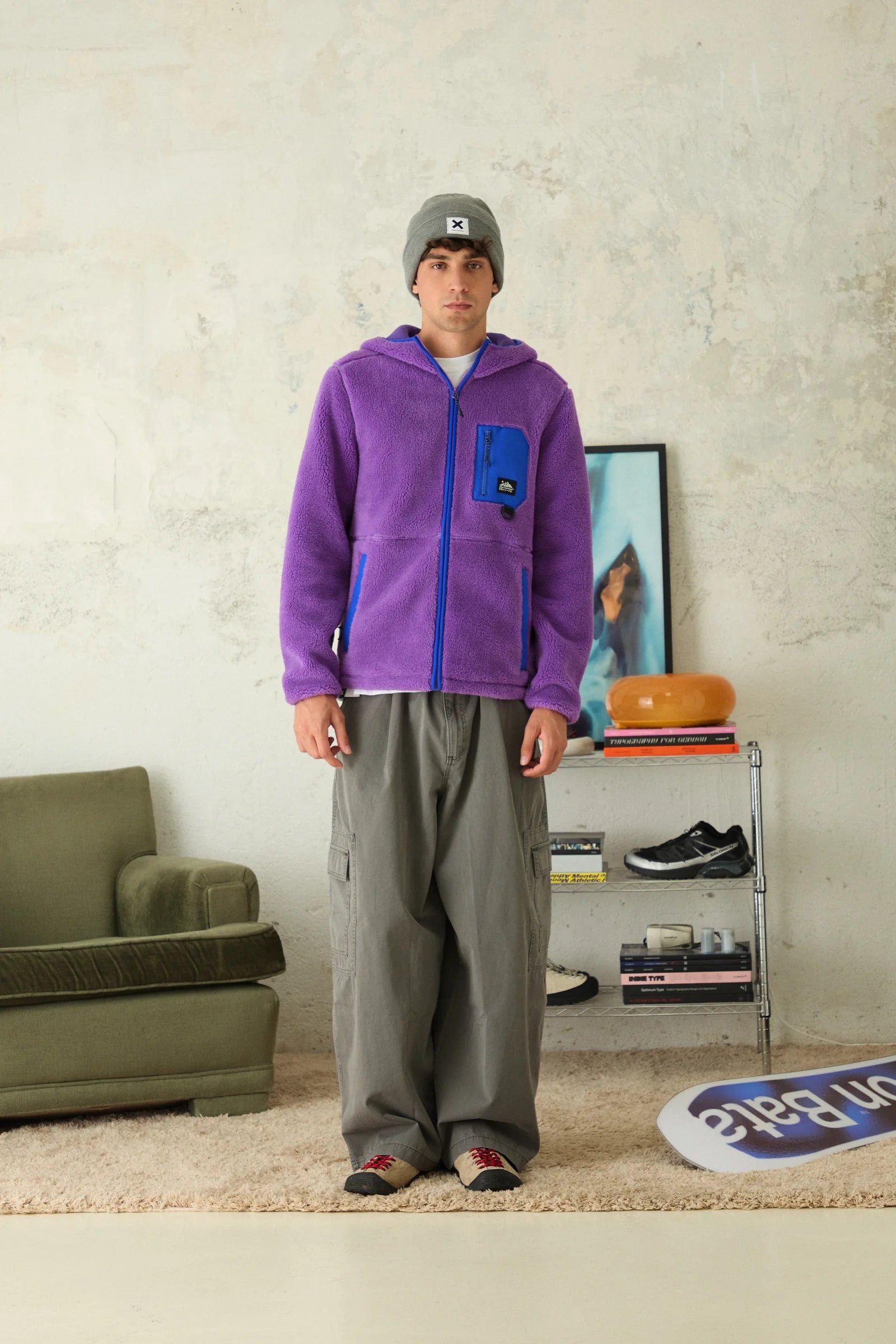 SUDADERA CON CAPUCHA POLAR CAVE MORADA thumbnail
