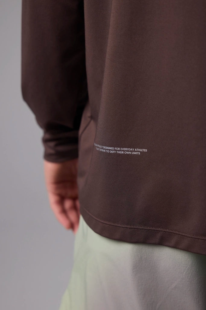 SOLID BROWN TRAIN LS TEE