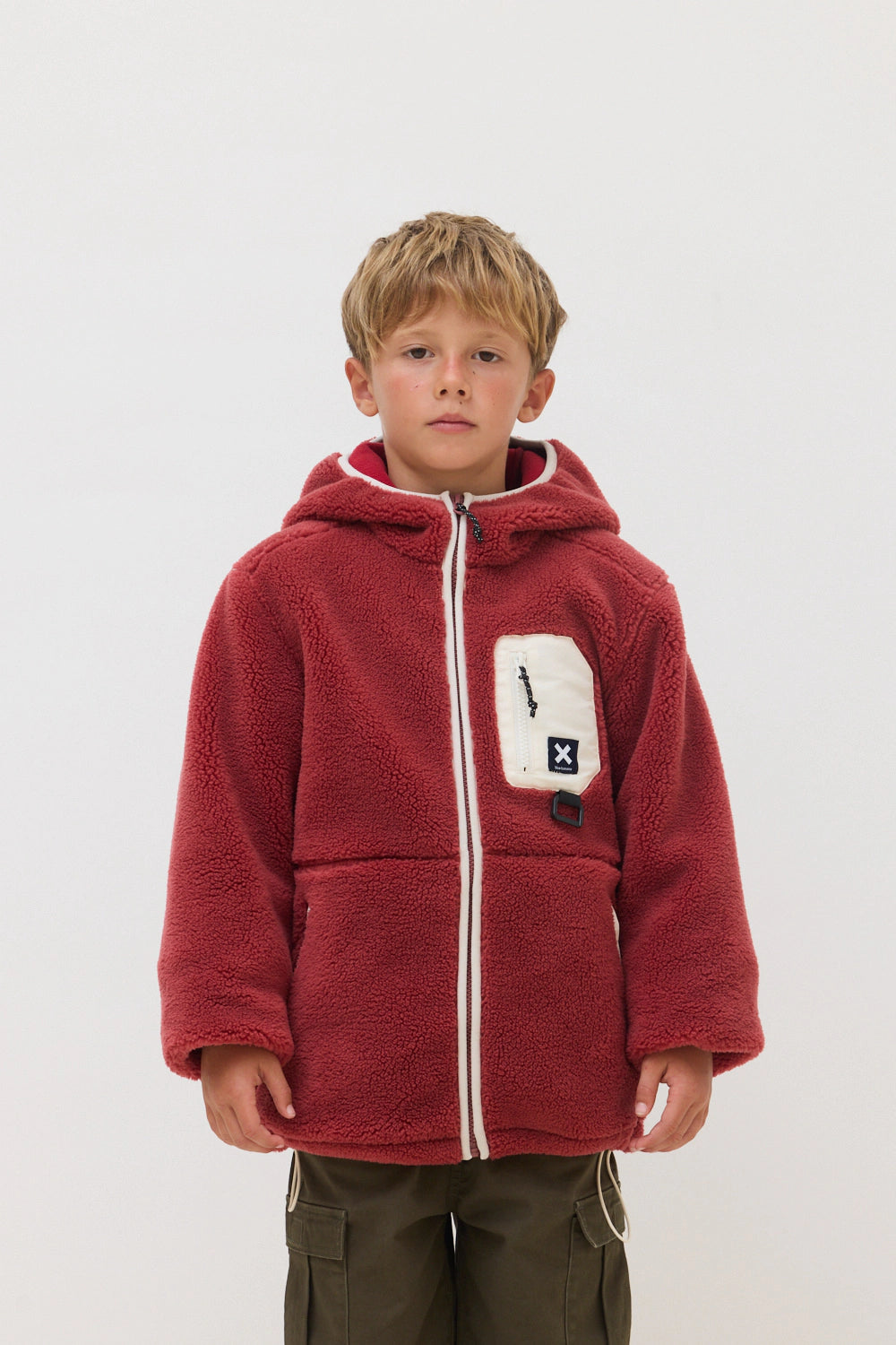 SUDADERA CON CAPUCHA POLAR KIDS BARRY WINE