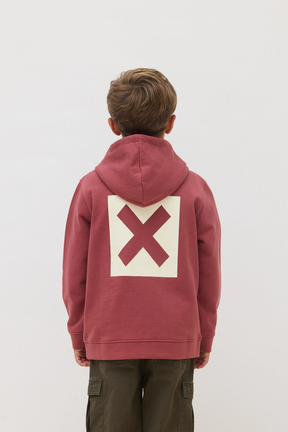 SUDADERA CON CAPUCHA FULL ZIP KIDS NATURE WINE