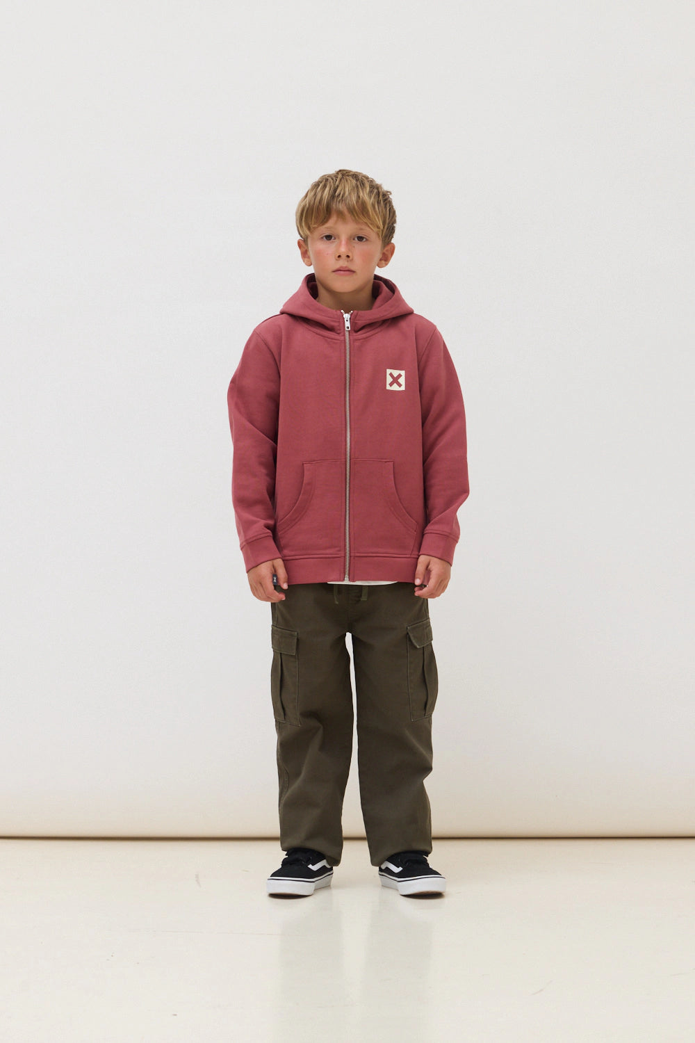 SUDADERA CON CAPUCHA FULL ZIP KIDS NATURE WINE